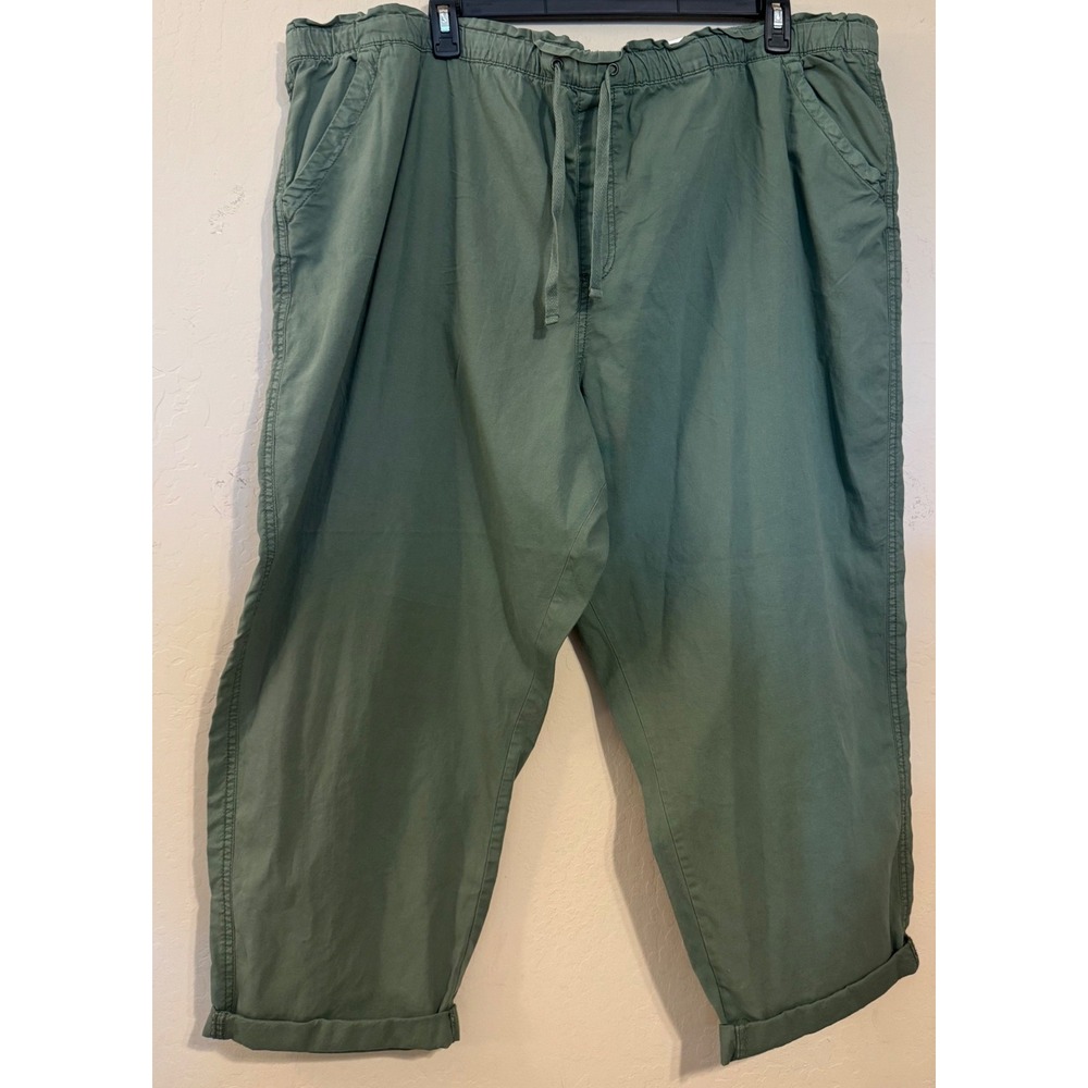 Sonoma Capri‎ Pants Women 3X Green Straight Ultracomfort Waistband Casual NEW
